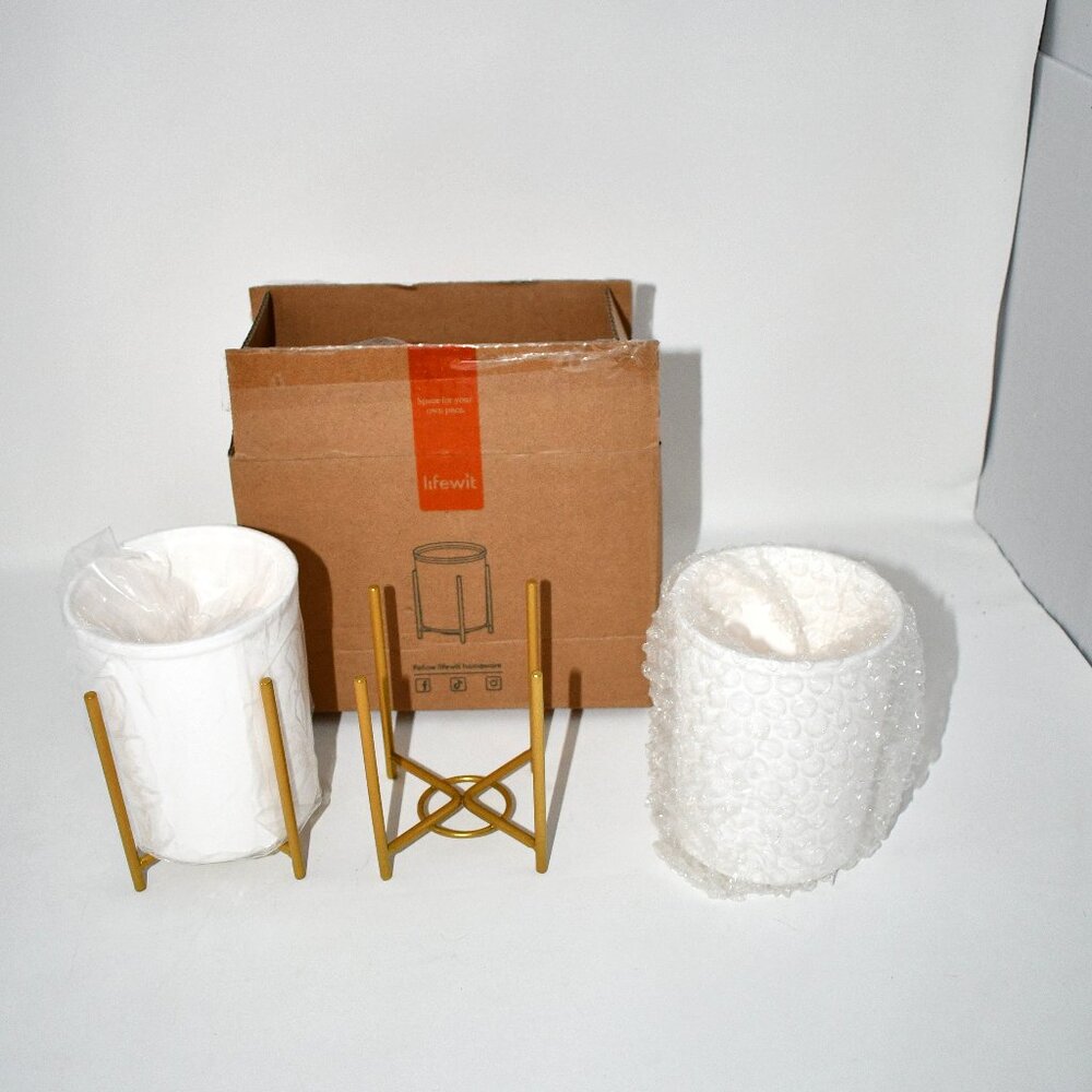 Lifewit 2-Pack Plastic Silverware Holder – Gold Cutlery Flatware Caddy for Kitch